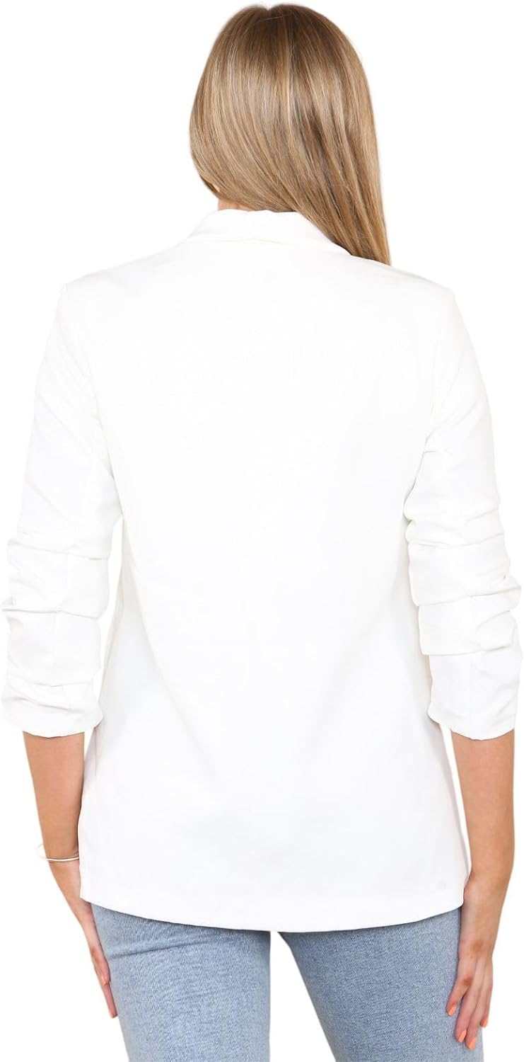 Ruched Sleeve Blazer Jacket WearAll
