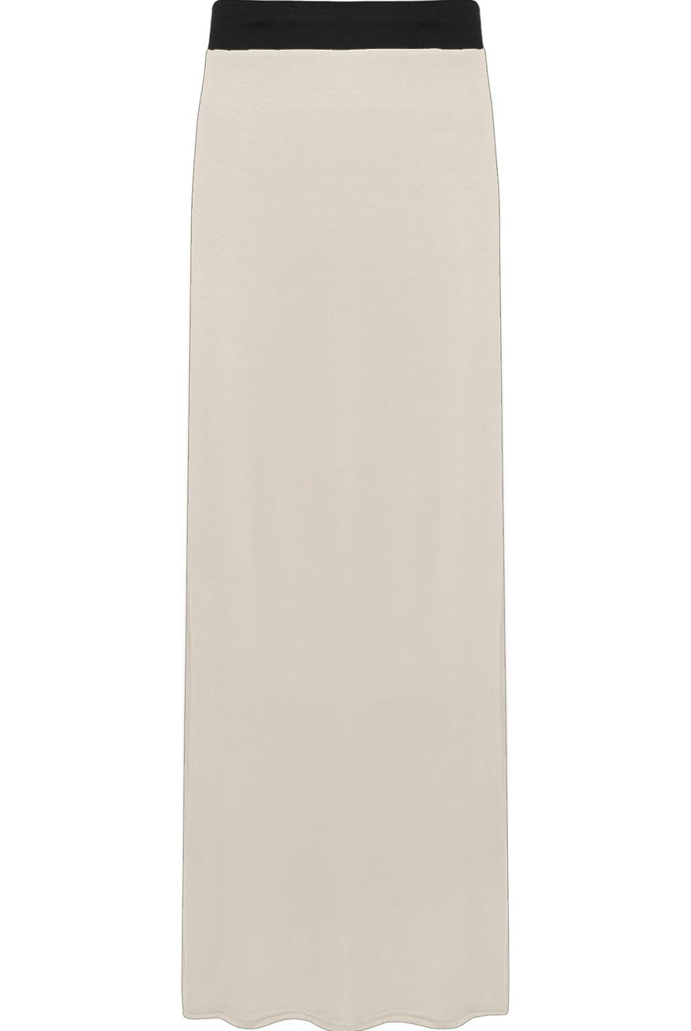 Plus Size Pencil Long Maxi Skirt Elasticated Waist Skirt WearAll Cream 16-18