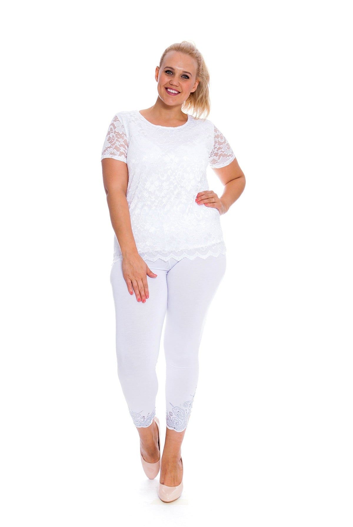 Lace Lined Scallop Edge T-Shirt Top Tops WearAll