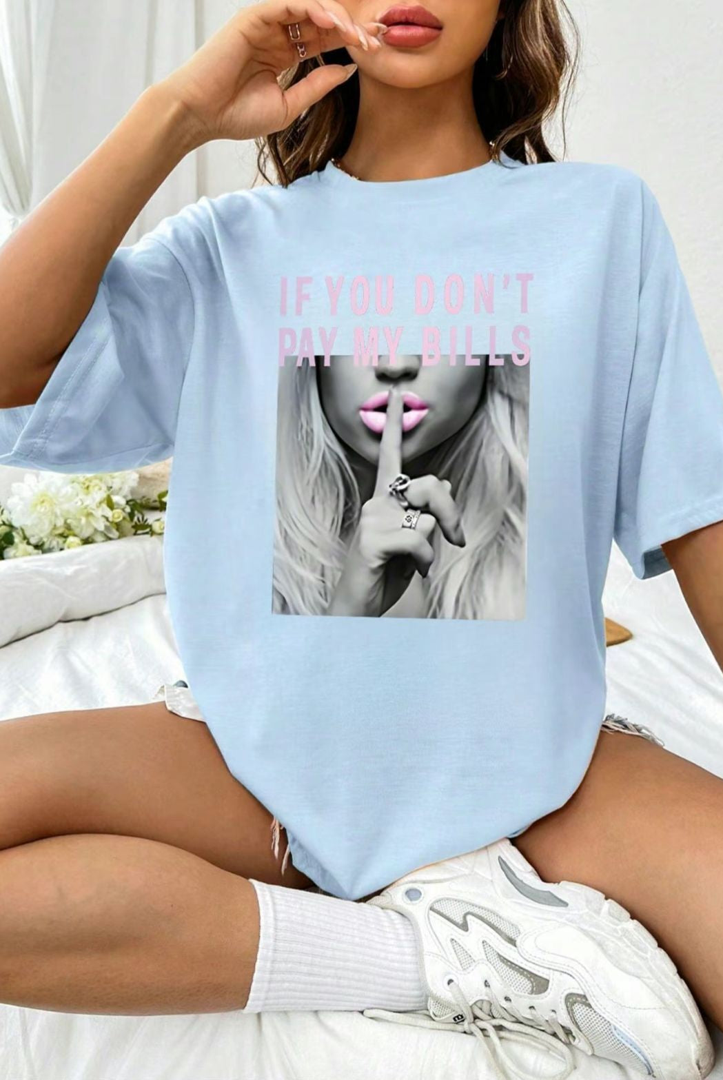 T-Shirt Dont pay Bill T-shirts WearAll Sky Blue 8-10