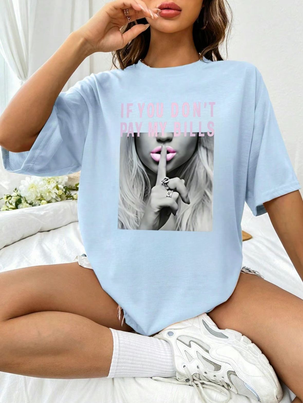 T-Shirt Dont pay Bill T-shirts WearAll Sky Blue 8-10