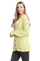 Plus Size Cable Knitted Button Cardigan Knitted Cardigan WearAll