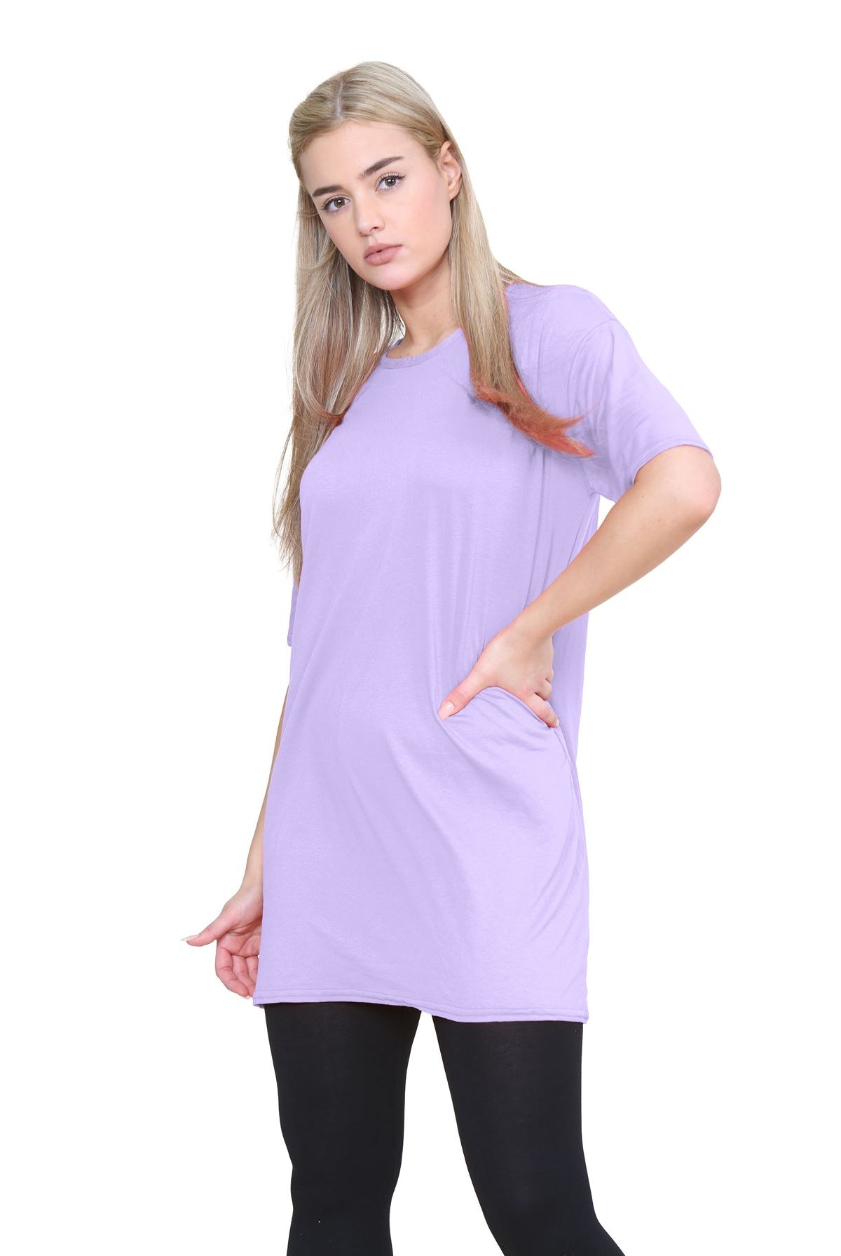 Longline T-Shirt Mini PJ Dress Shirts & Tops WearAll Lilac 8-16