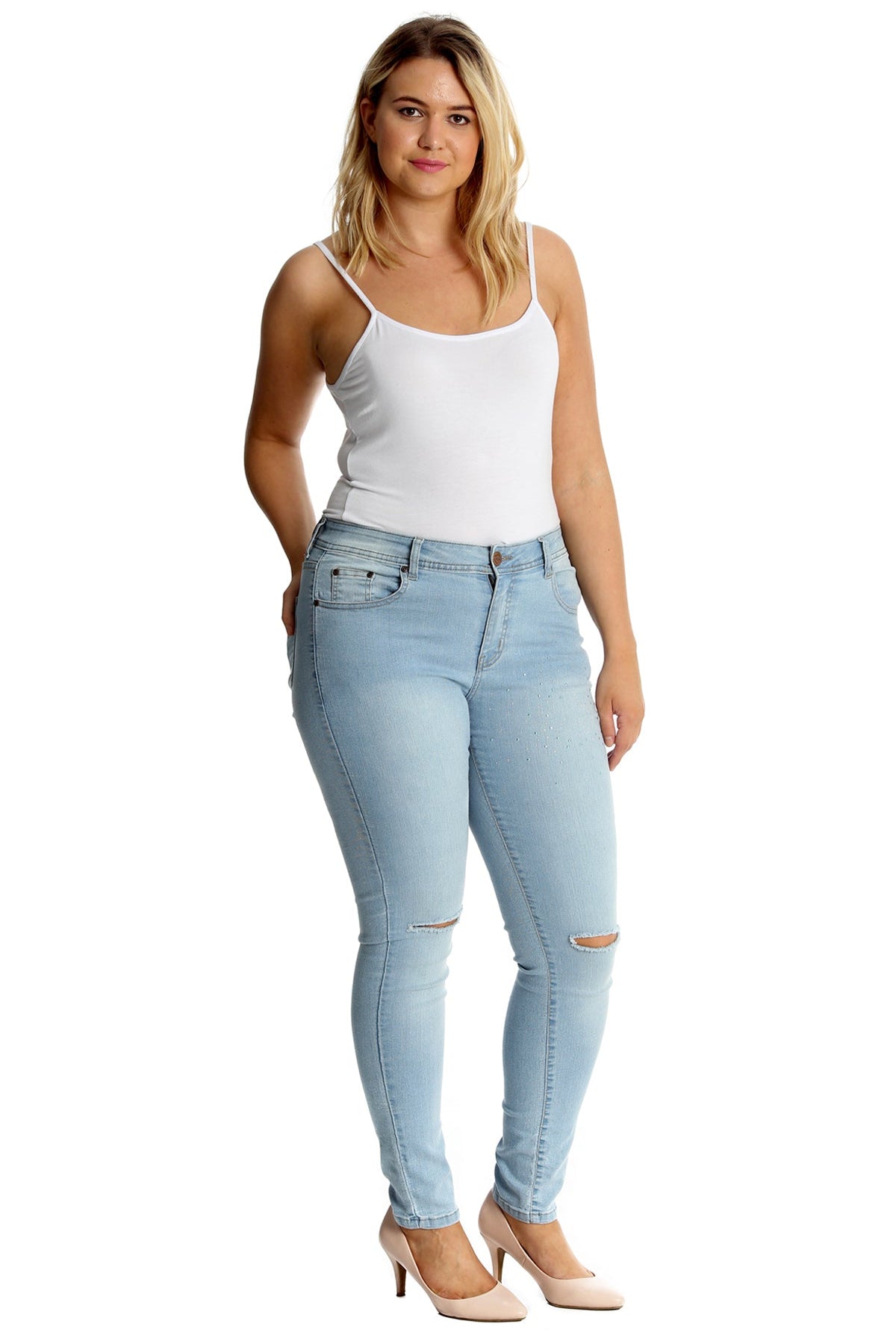 Straight Leg Ripped Jeans Jeans WearAll