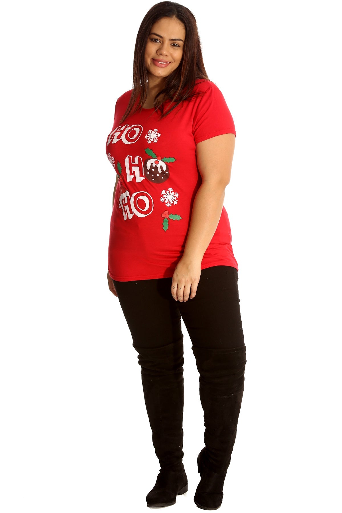 Holly Snowflake Christmas Short Sleeve Top Tops WearAll
