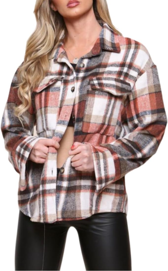 Checked Shirt Boyfriend Shacket Casual Jacket Jacket WearAll