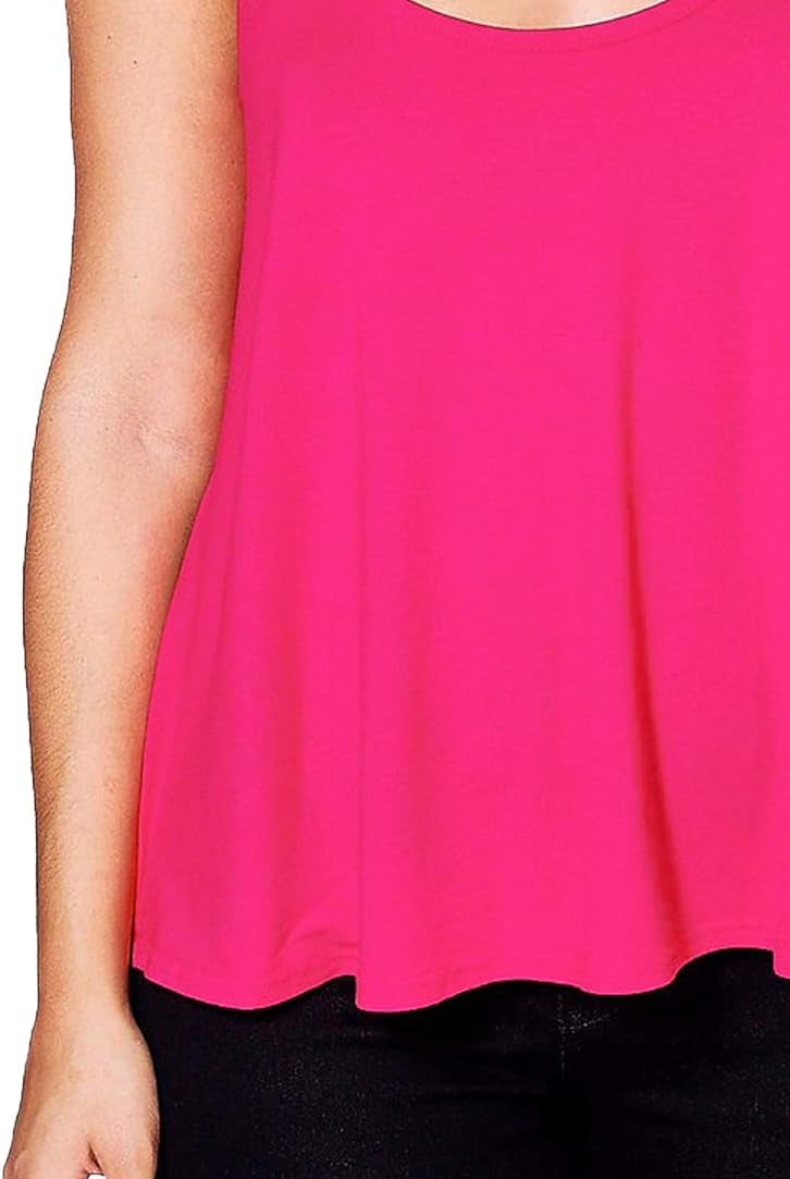 Plus Size Cami Strappy Sleeveless Swing Vest Top Tops WearAll