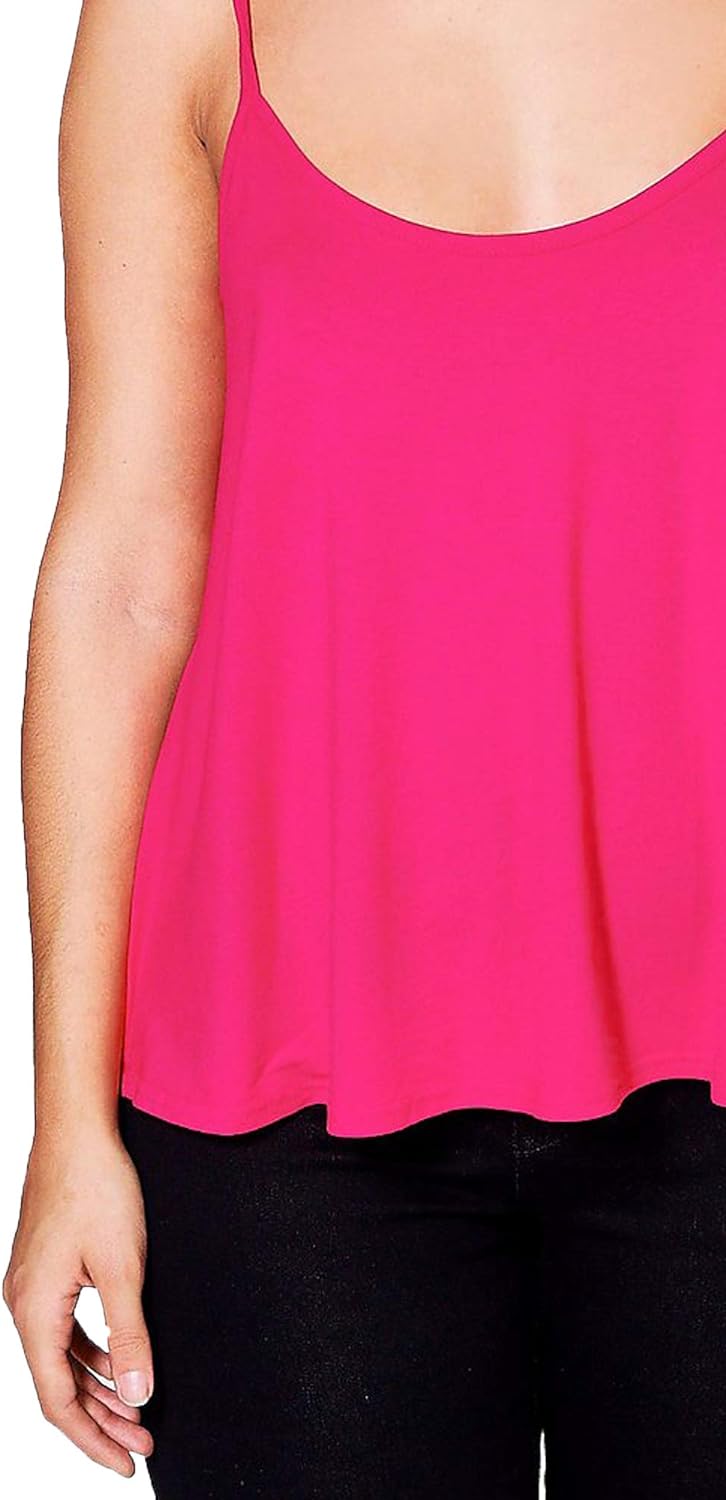 Plus Size Cami Strappy Sleeveless Swing Vest Top Tops WearAll