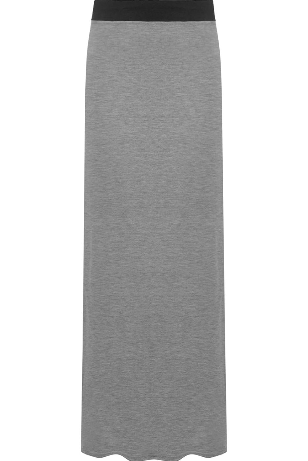 Plus Size Pencil Long Maxi Skirt Elasticated Waist Skirt WearAll Dark Grey 16-18
