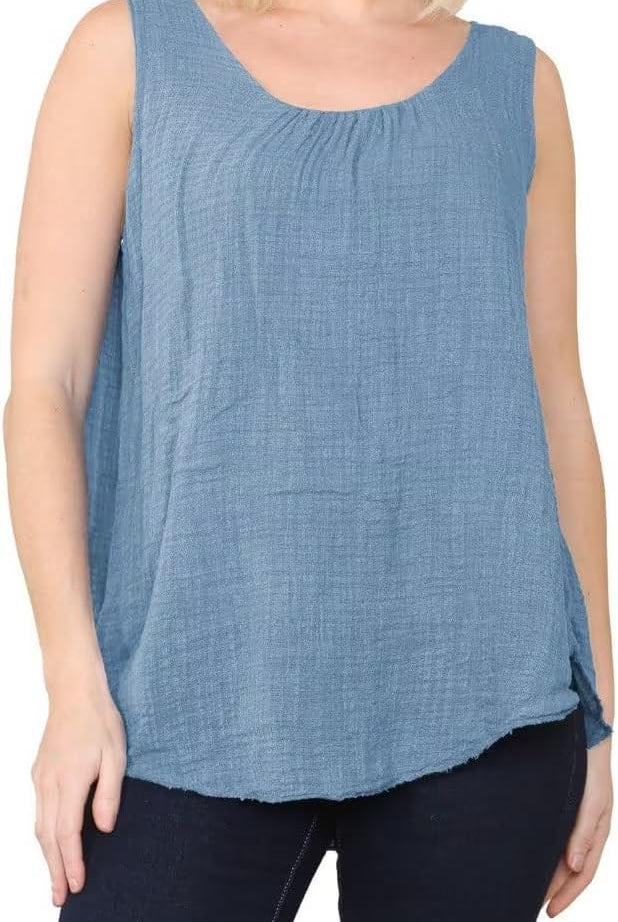 Sleeveless Vest Top Tops WearAll Denim 8