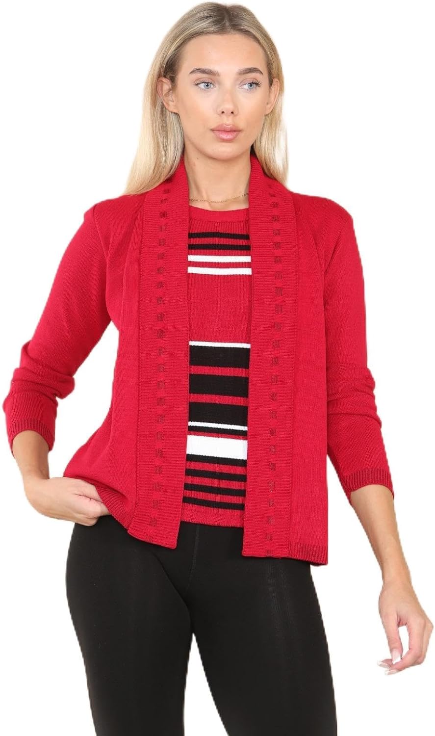 Twin Knitted Cardigan cardigan WearAll Red 8-10