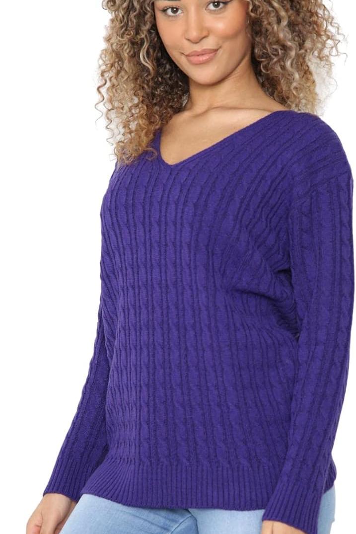 Plus Size Cable Knitted Sweater Top Tops WearAll