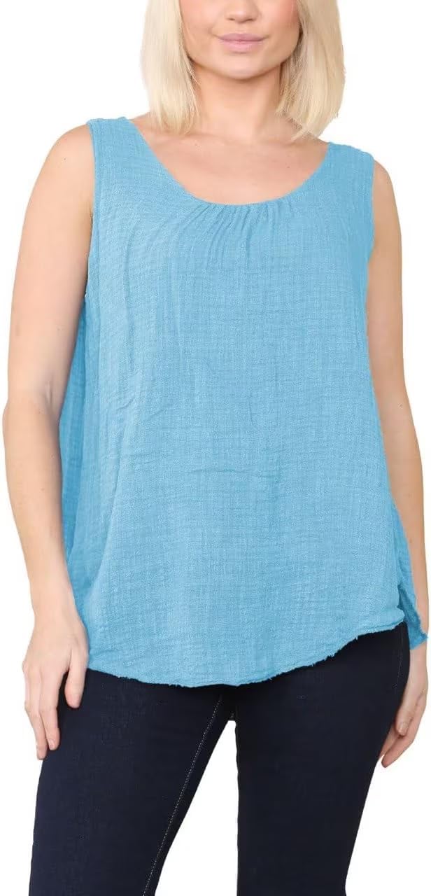 Sleeveless Vest Top Tops WearAll
