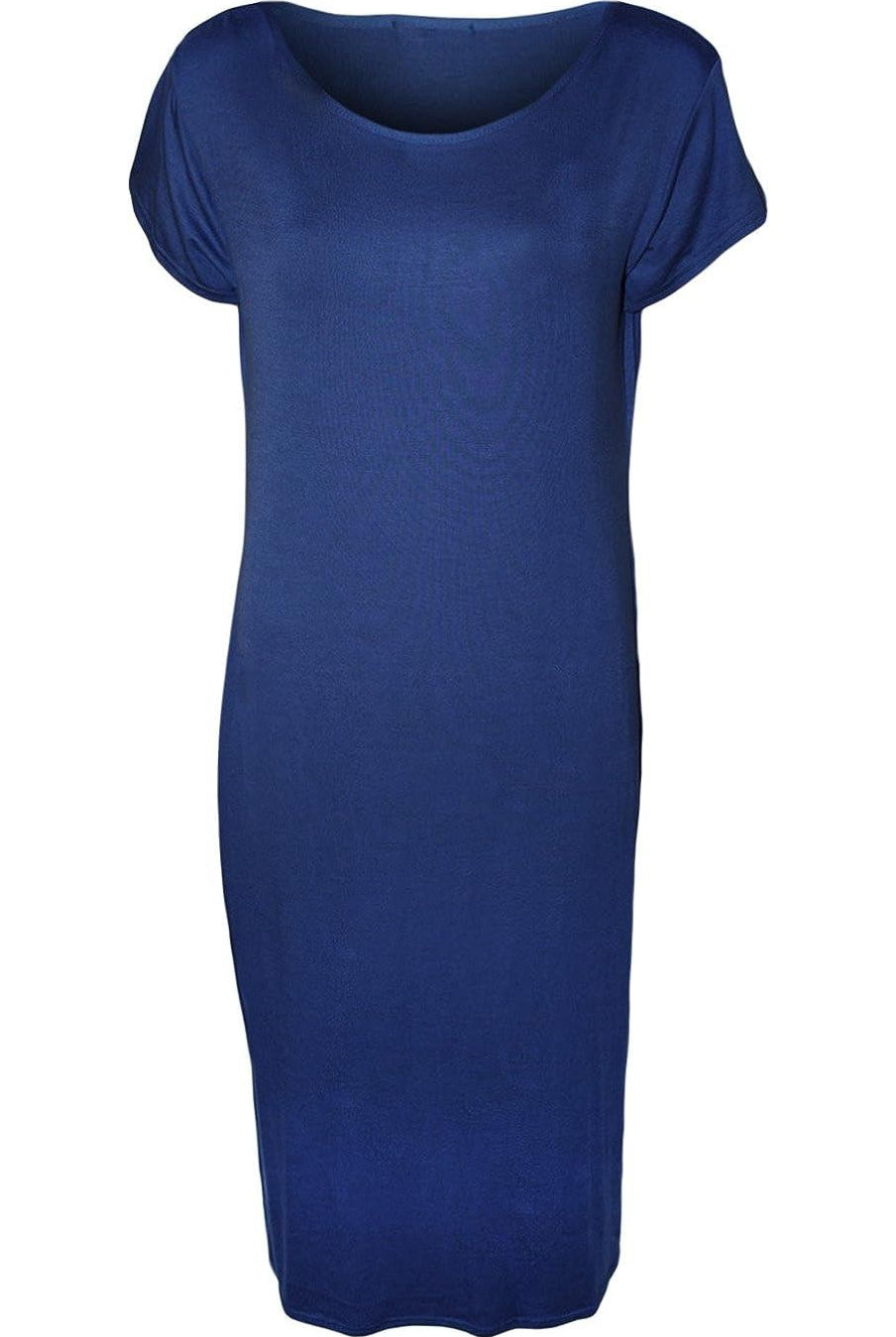 Plain Short Sleeve Jersey Midi Dress Dress WearAll