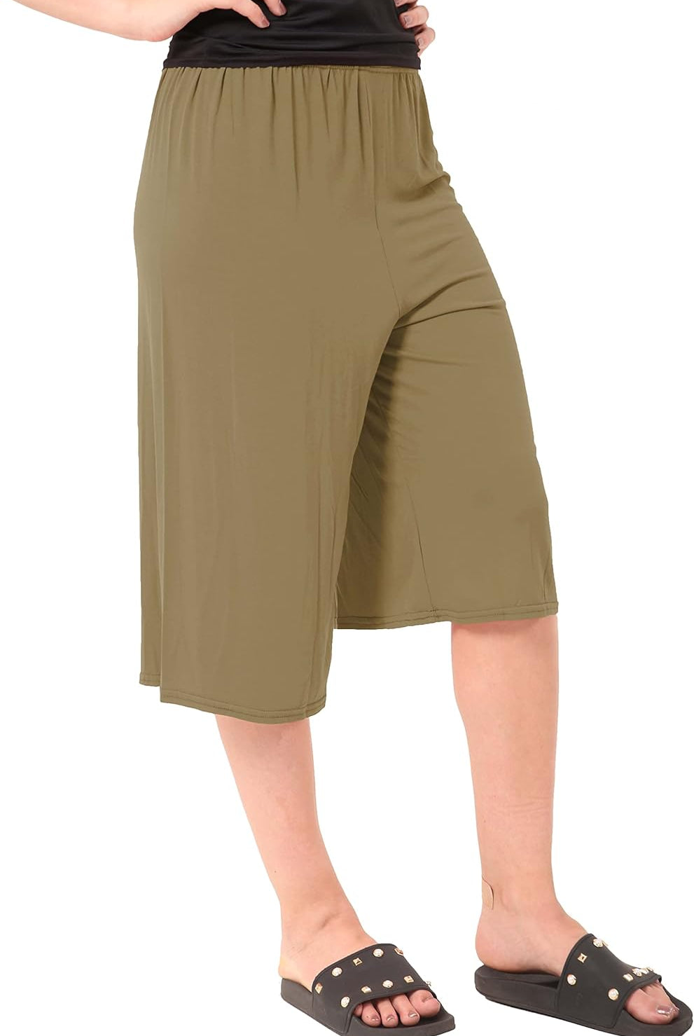 Plain Viscose Culottes Shorts WearAll Mocha 8-10