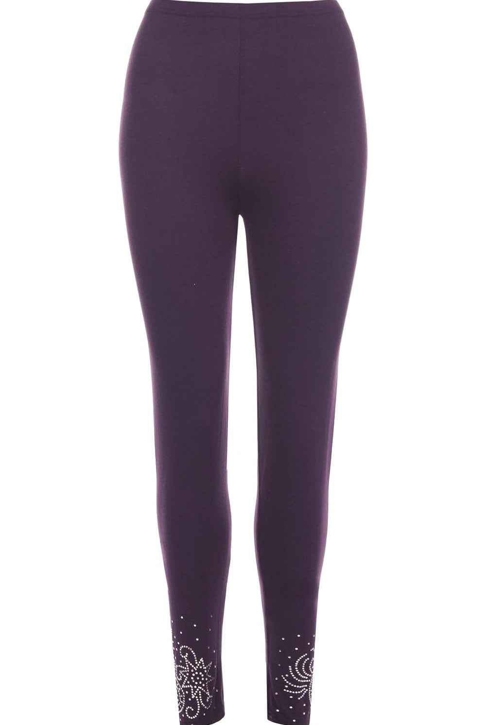 Plus Size Foil Printed Leggings Leggings WearAll Purple 16-18