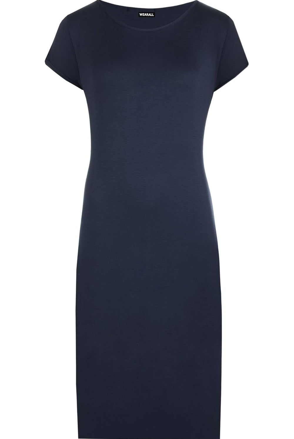 Plain Short Sleeve Jersey Midi Dress Dress WearAll