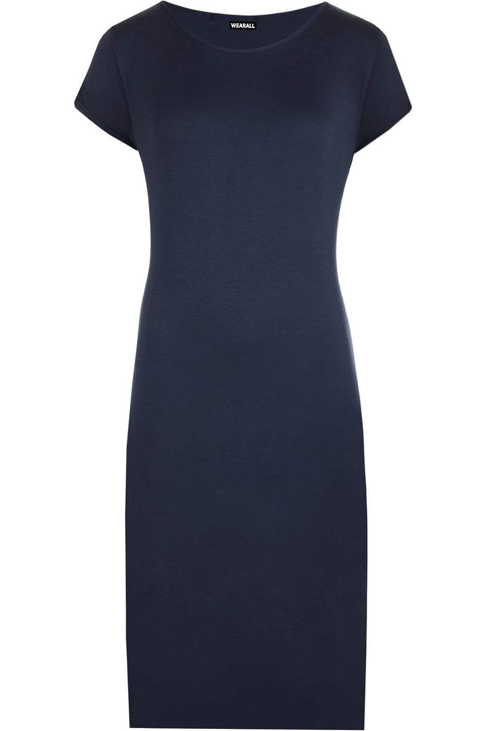 Plain Short Sleeve Jersey Midi Dress Dress WearAll