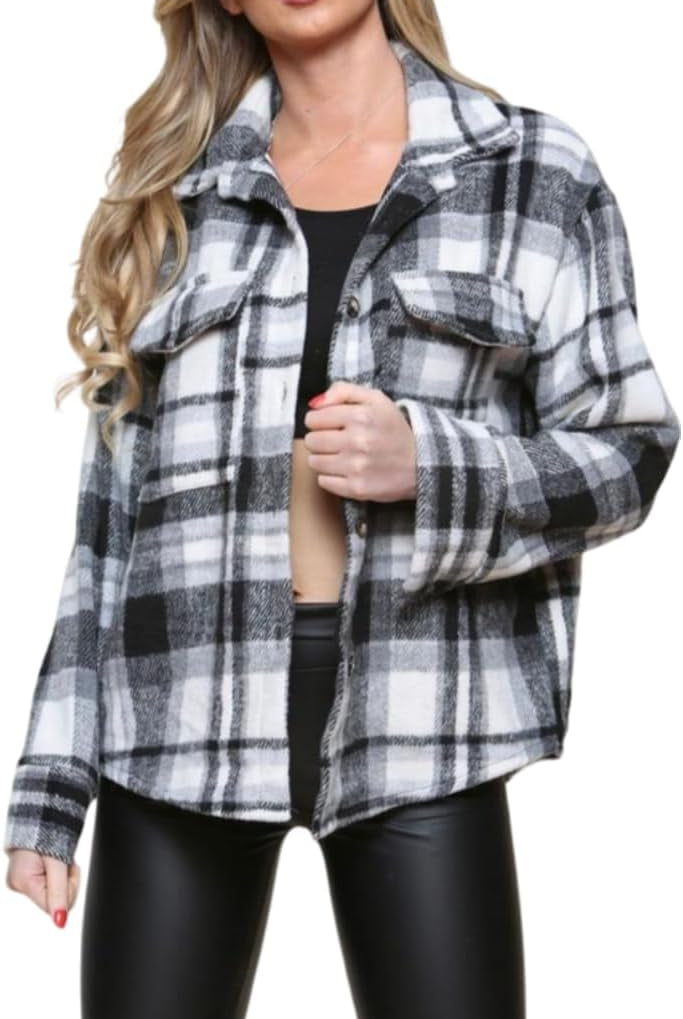 Checked Shirt Boyfriend Shacket Casual Jacket Jacket WearAll
