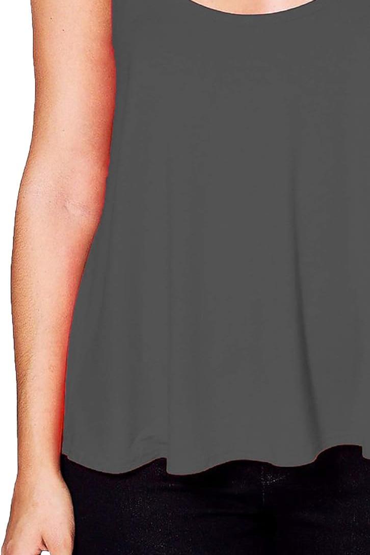 Plus Size Cami Strappy Sleeveless Swing Vest Top Tops WearAll