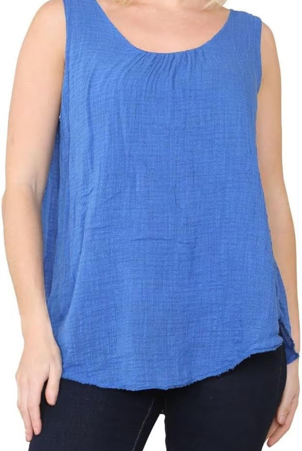 Sleeveless Vest Top Tops WearAll Royal 8