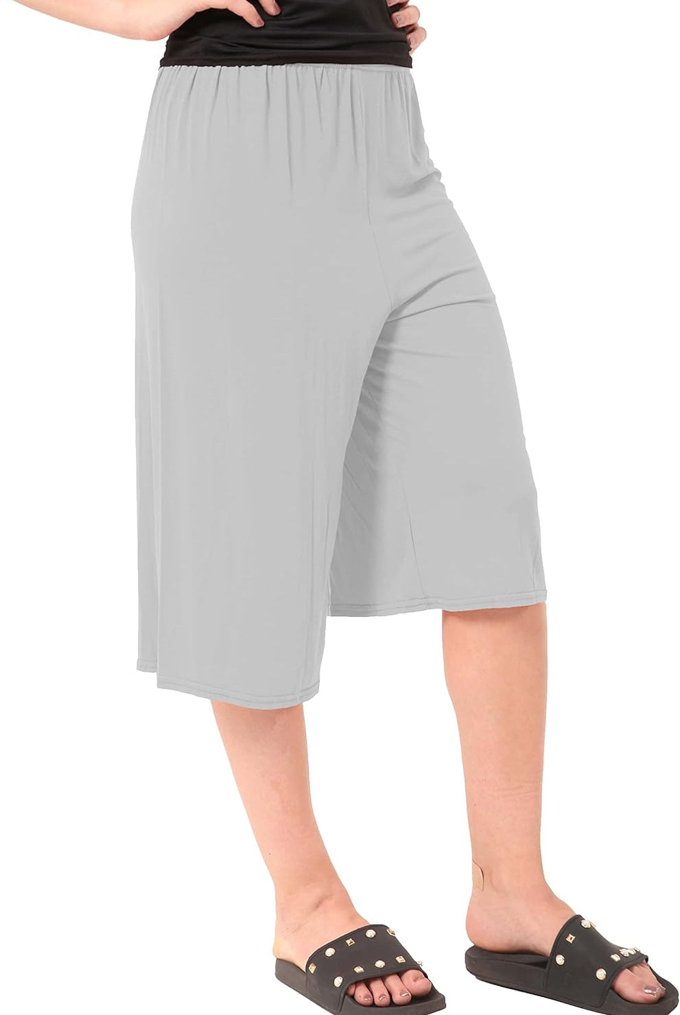 Plain Viscose Culottes Shorts WearAll White 8-10