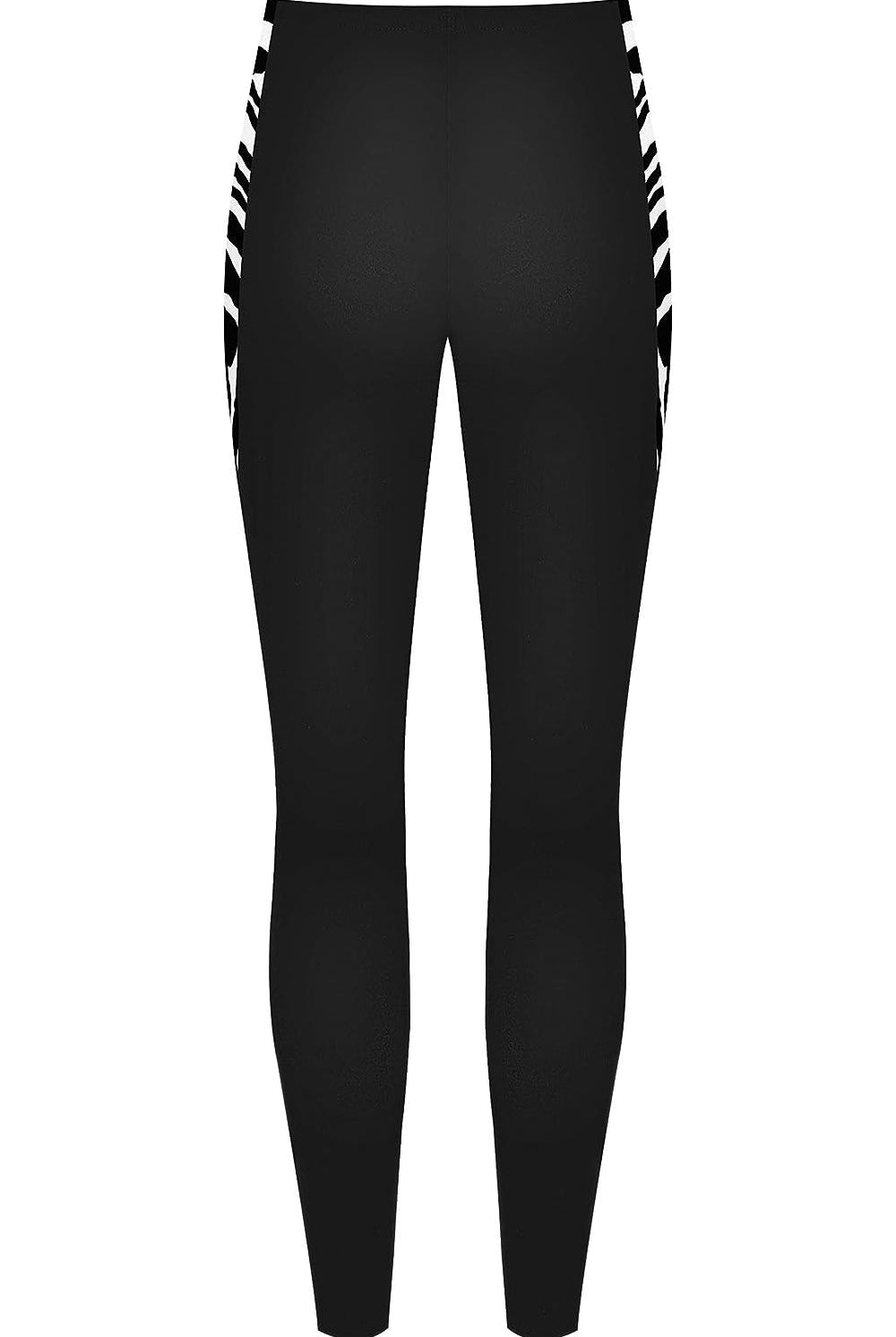 Zebra Print Side Stripe High Waist Leggings Leggings WearAll