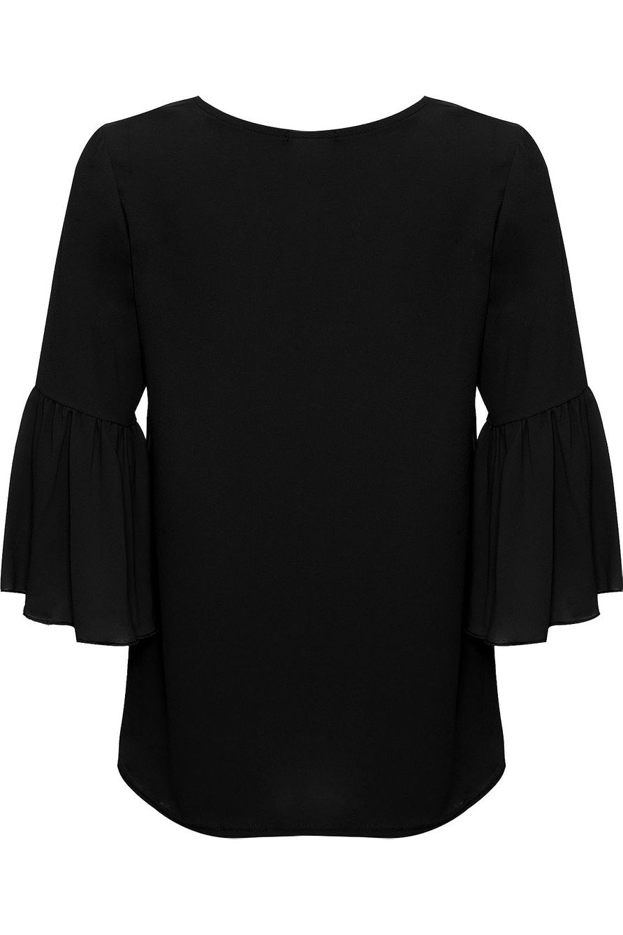 Plus Flared Bell Sleeve Crepe Top Tops WearAll Black 14