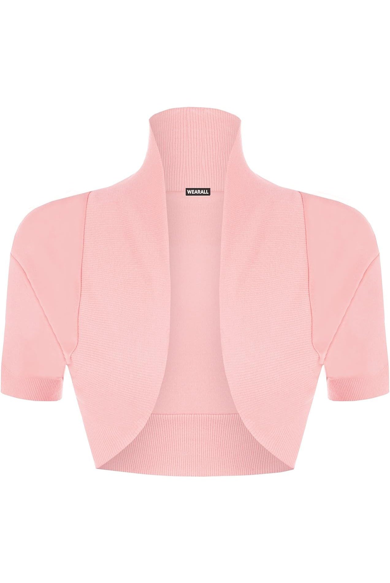 Short Sleeve Ribbed Bolero Shrug Tops WearAll