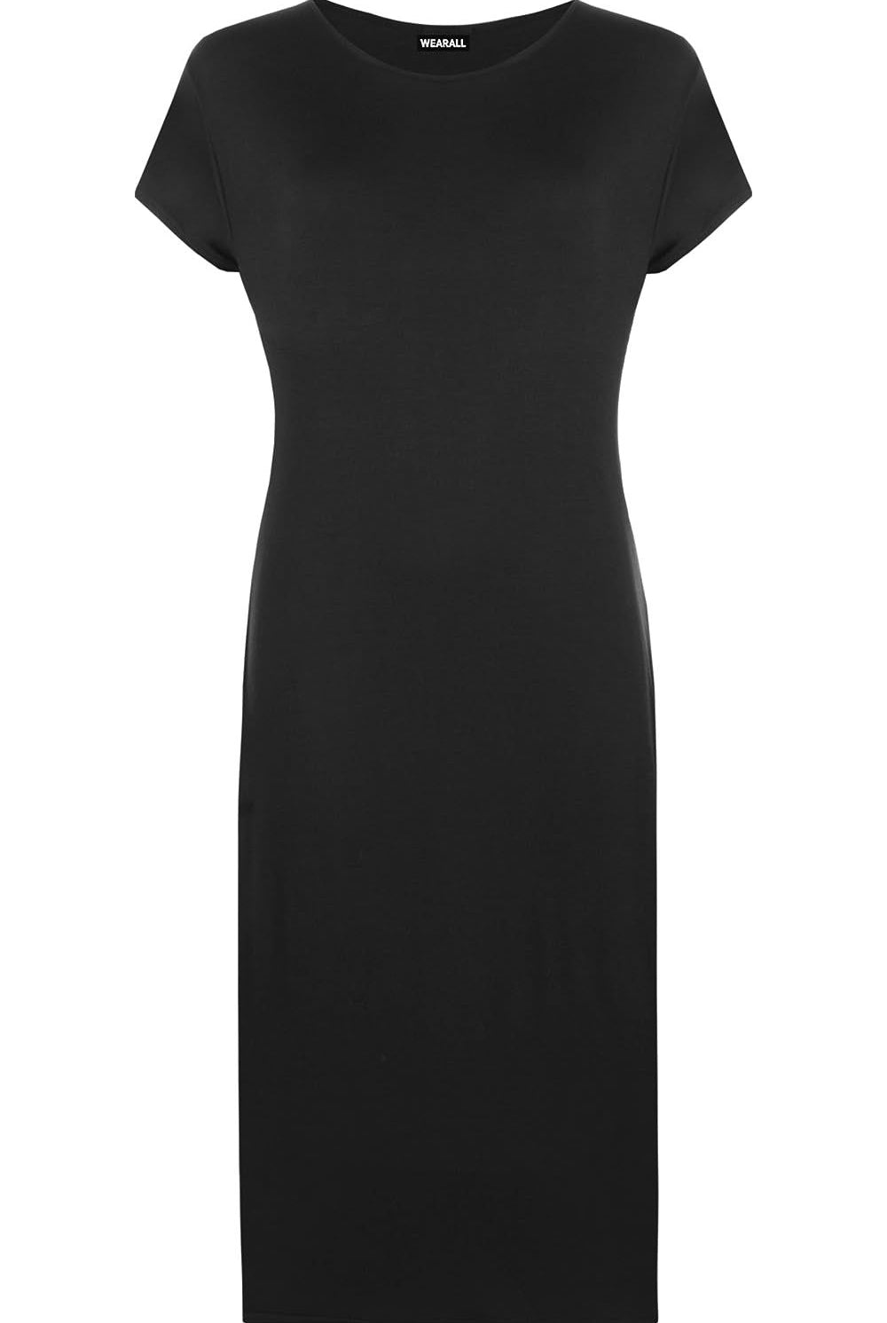 Plain Short Sleeve Jersey Midi Dress Dress WearAll