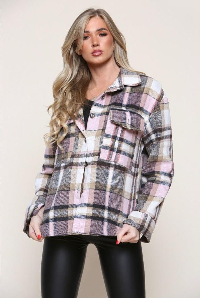 Checked Shirt Boyfriend Shacket Casual Jacket Jacket WearAll
