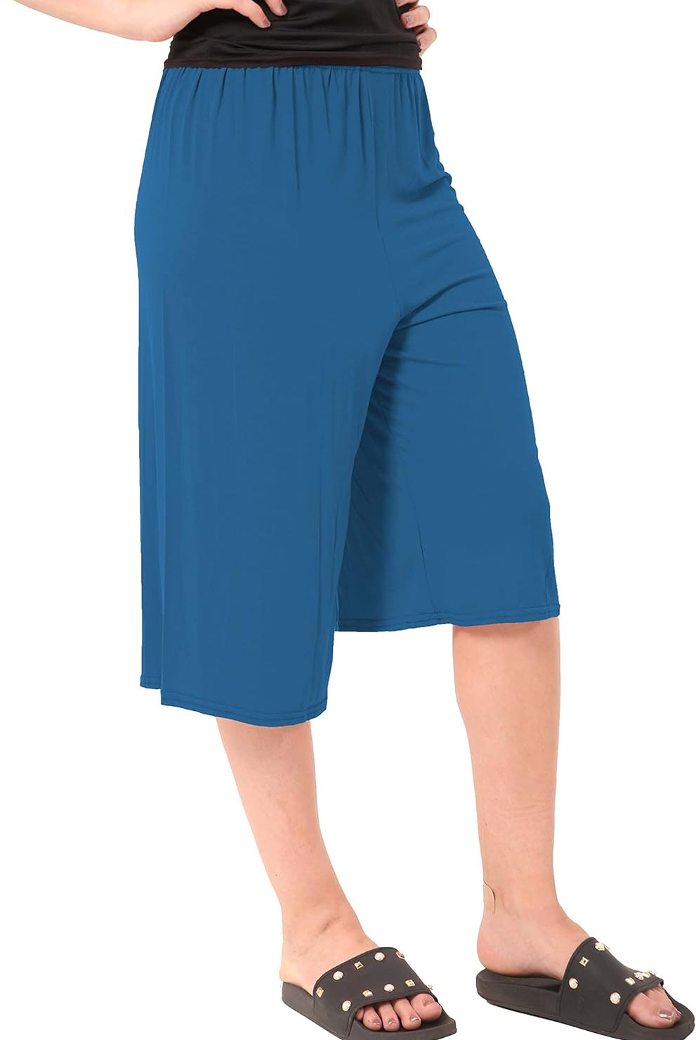 Plain Viscose Culottes Shorts WearAll Teal 8-10