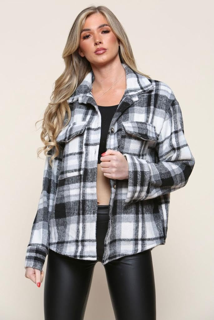 Checked Shirt Boyfriend Shacket Casual Jacket Jacket WearAll