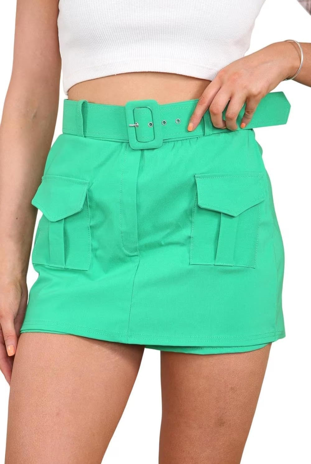 Belted Cargo Skort Skirt WearAll