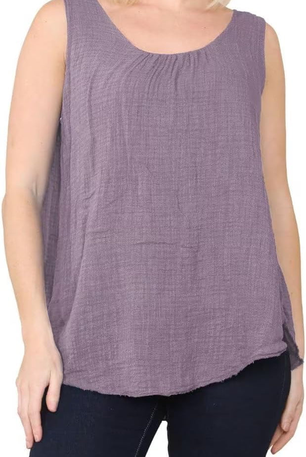 Sleeveless Vest Top Tops WearAll Lilac 8