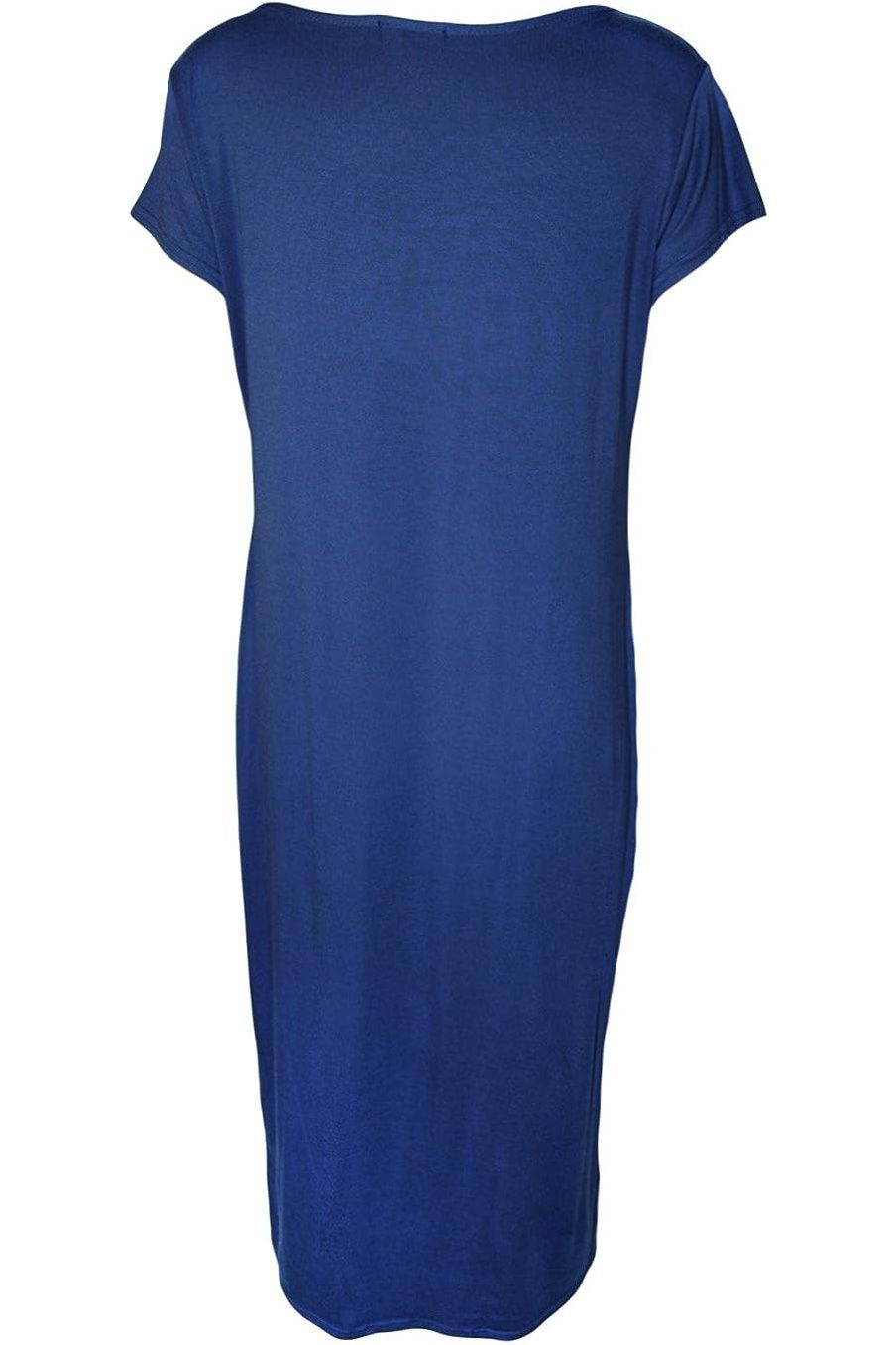 Plain Short Sleeve Jersey Midi Dress Dress WearAll