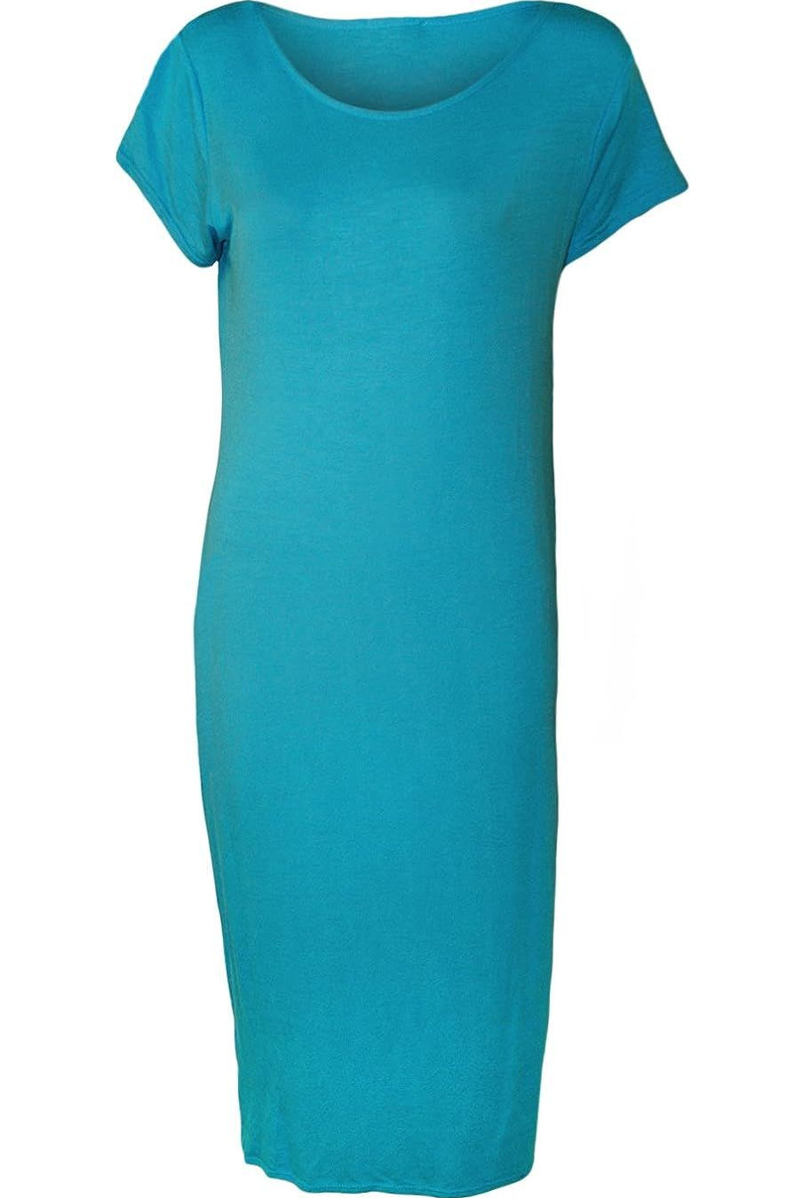 Plain Short Sleeve Jersey Midi Dress Dress WearAll