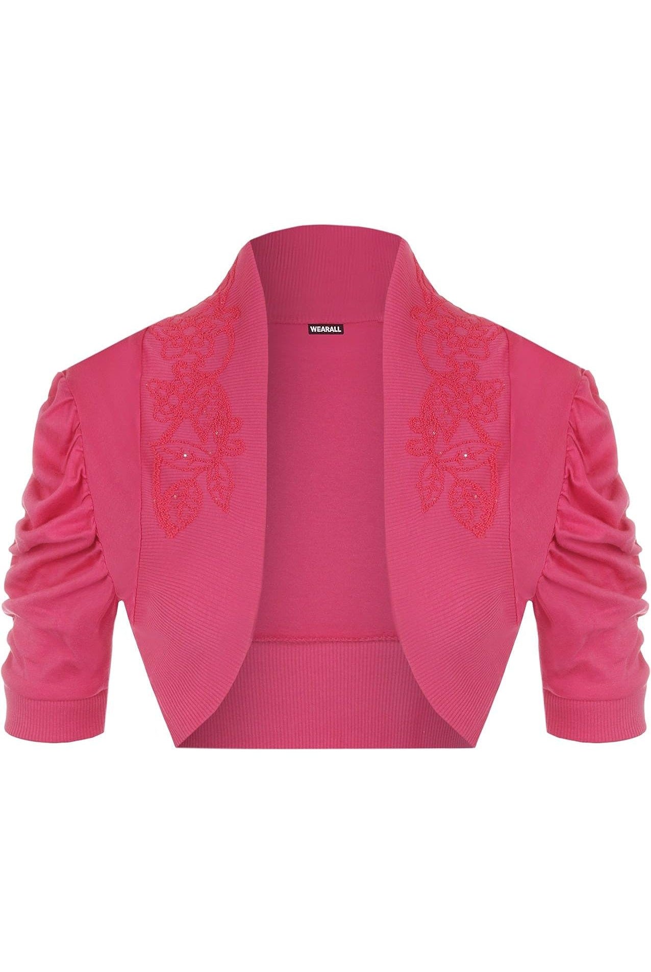 Puff Sleeve Beaded Shrug Tops WearAll