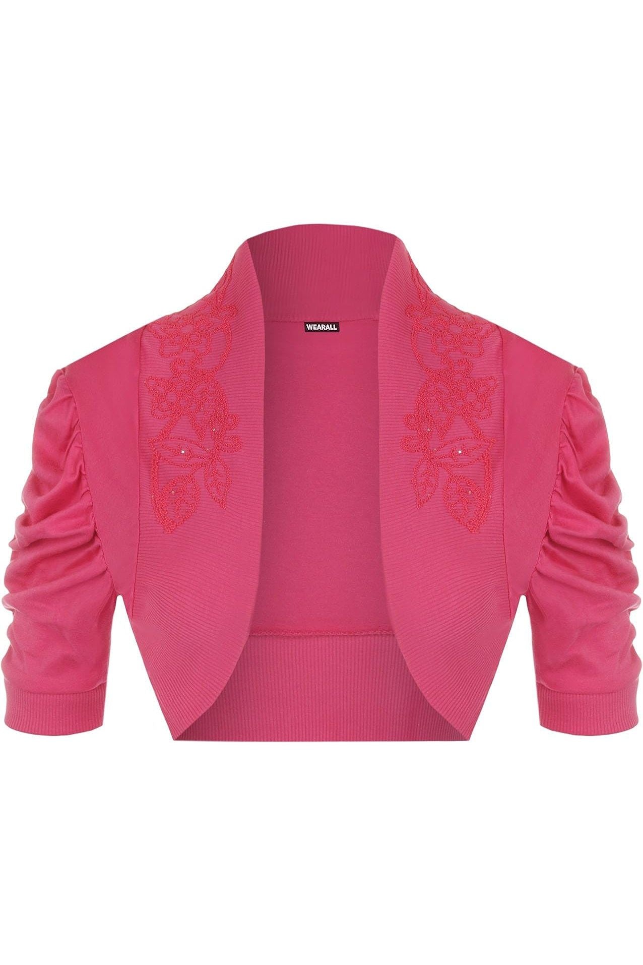 Puff Sleeve Beaded Shrug Tops WearAll