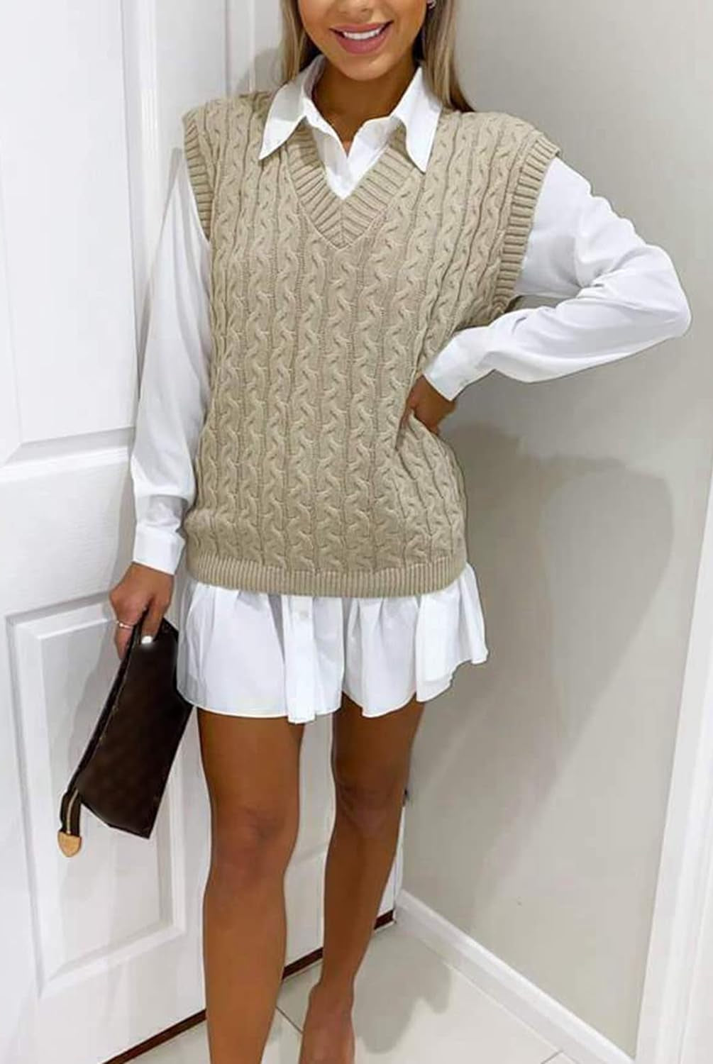 Cable Knit Tank Top Jumper WearAll