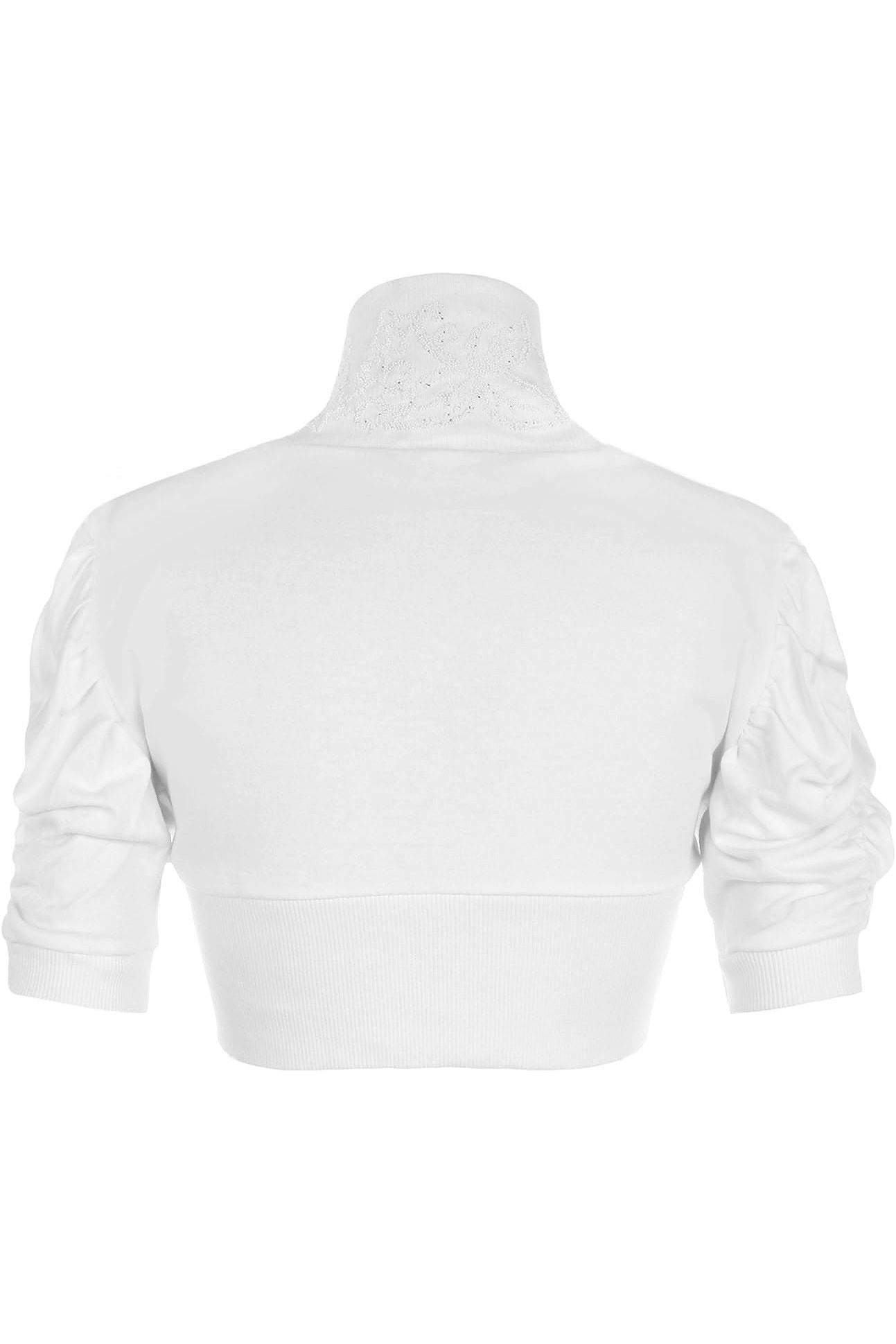 Puff Sleeve Beaded Shrug Tops WearAll