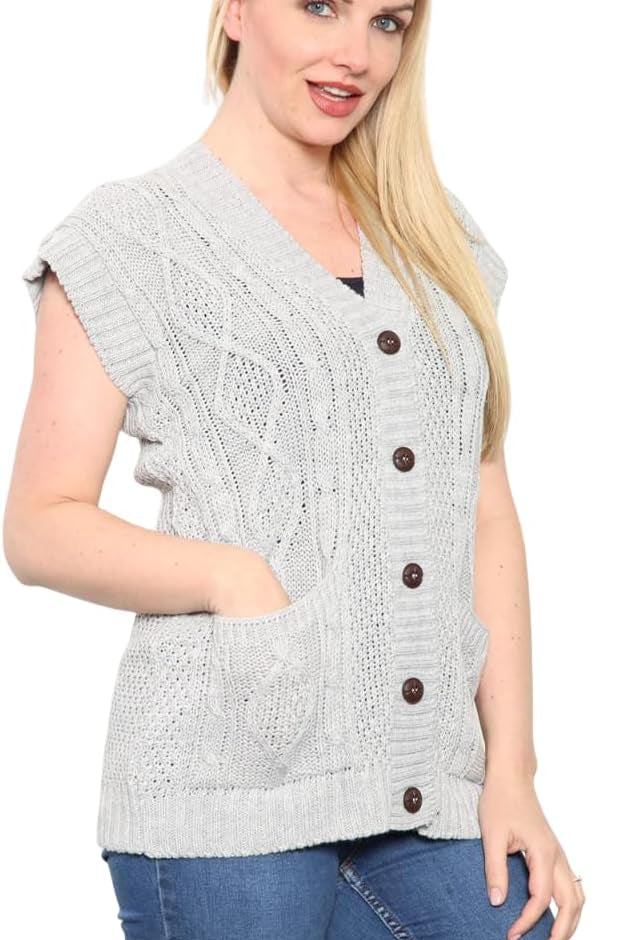 Plus Size Sleeveless Button Cardigan cardigan WearAll