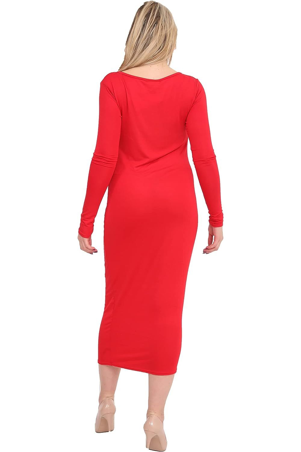 Bodycon Stretch Plain Midi Dress Dress WearAll