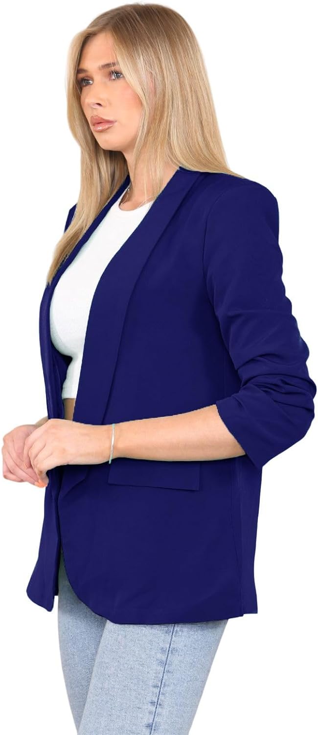 Ruched Sleeve Blazer Jacket WearAll