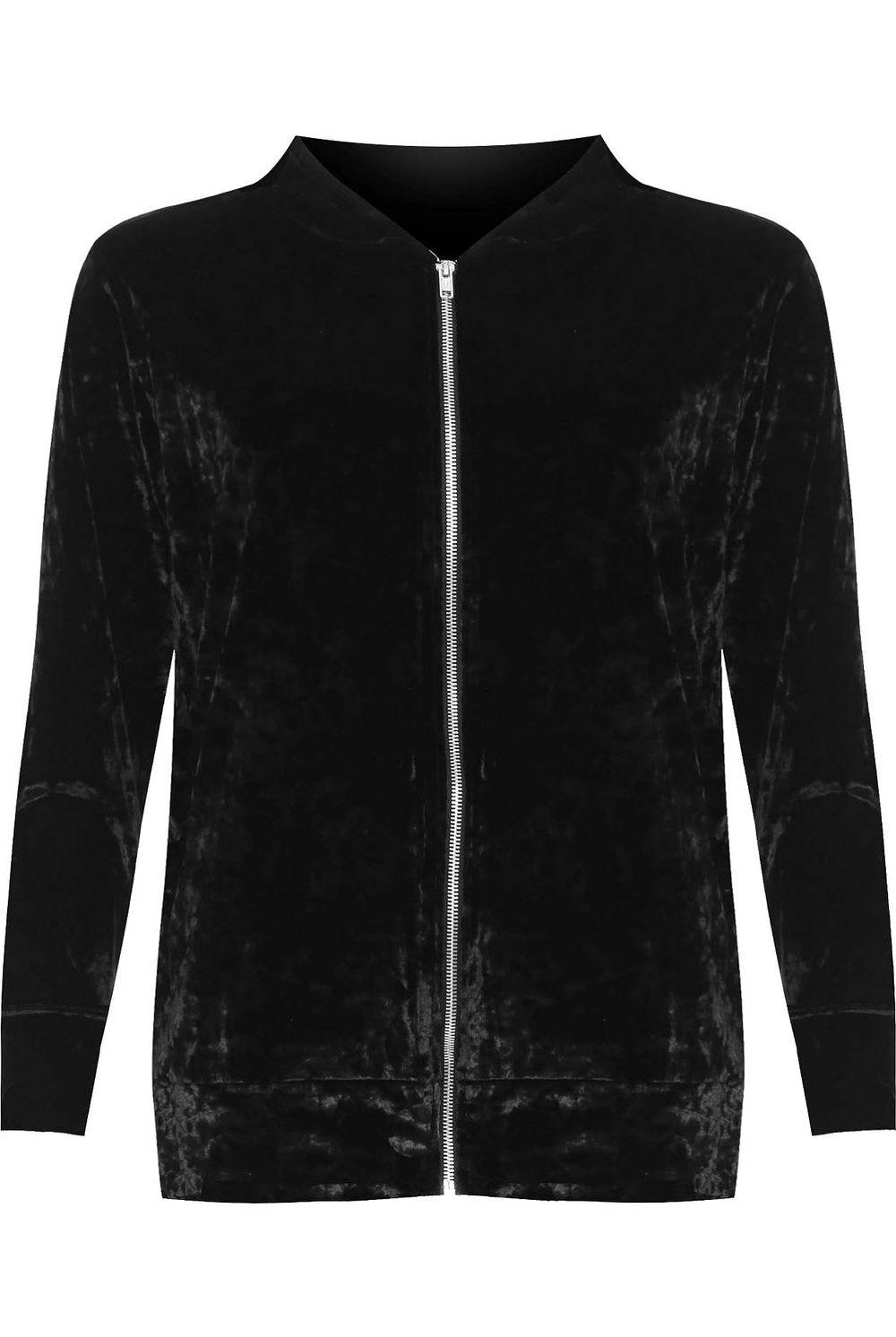 Long Sleeve Velour Velvet Bomber Jacket Jacket WearAll