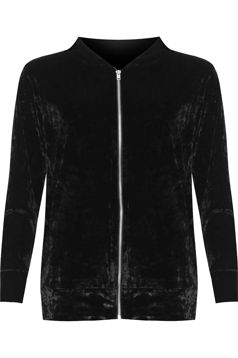 Long Sleeve Velour Velvet Bomber Jacket Jacket WearAll
