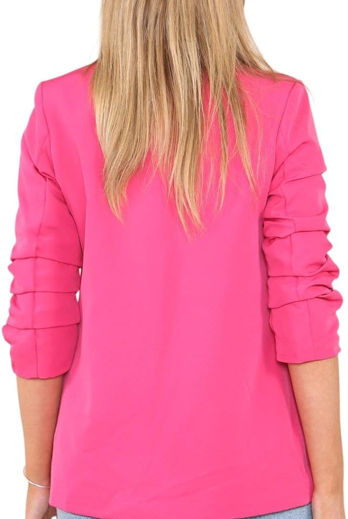 Ruched Sleeve Blazer Jacket WearAll