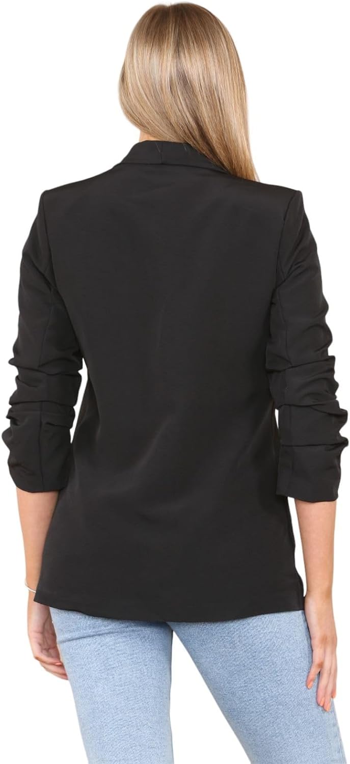 Ruched Sleeve Blazer Jacket WearAll