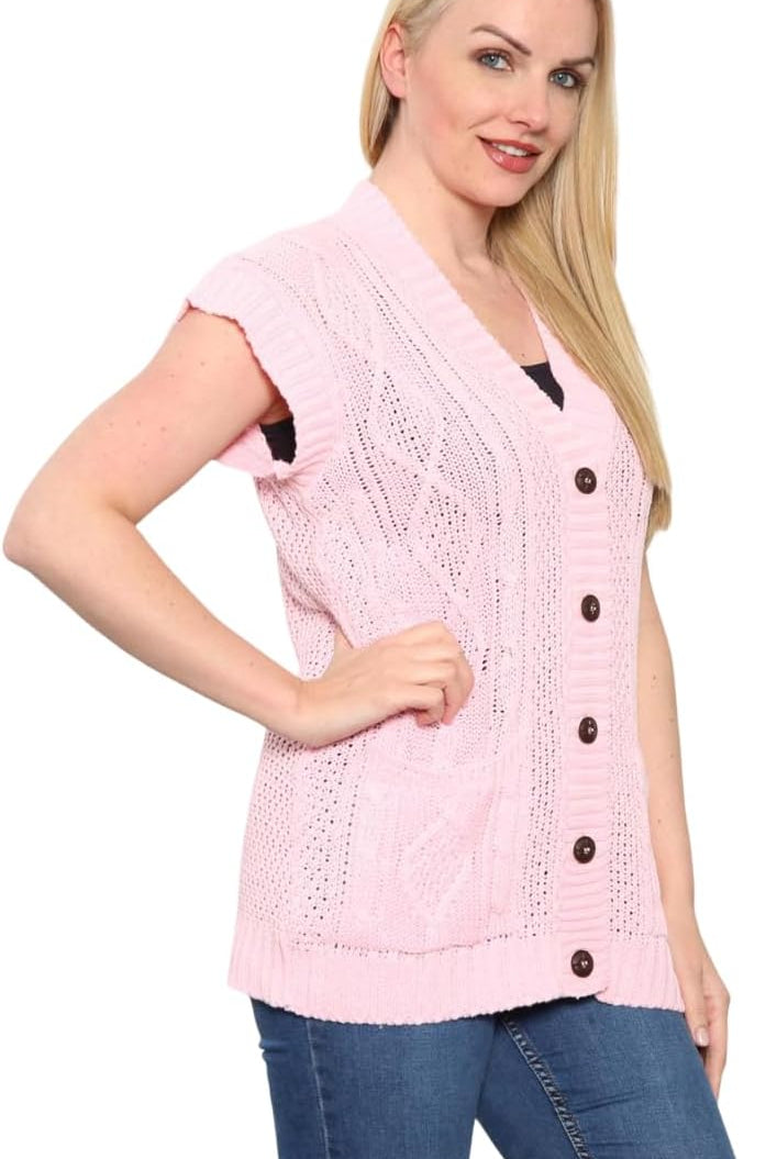 Plus Size Sleeveless Button Cardigan cardigan WearAll