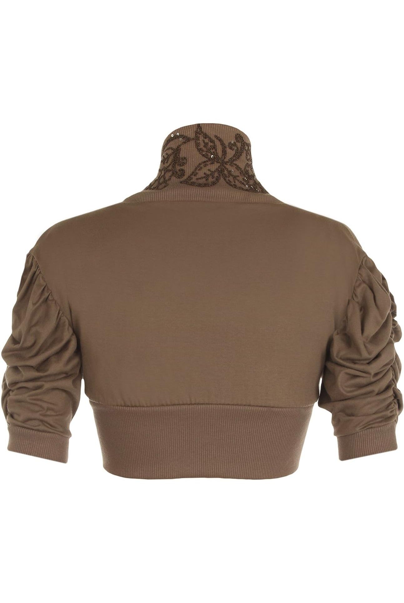 Puff Sleeve Beaded Shrug Tops WearAll